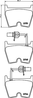 HELLA PAGID 8db355009191 -  Комплект тормозных колодок, дисковый тормоз